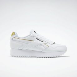 Buty do chodzenia damskie Reebok Royal Glide Ripple Double. Białe buty do biegania Reebok, bez wzorów, z materiału, bez zapięcia, do biegania, Reebok Royal. Za 251.00 zł.