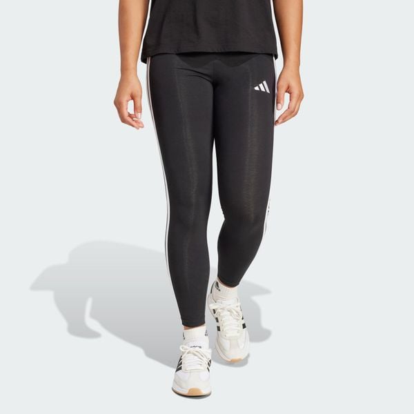 Legginsy Essentials 3-Stripes Cotton. Białe legginsy adidas, bez wzorów, z bawełny, klasyczne. Za 129.00 zł.