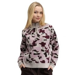 Damski sweter golfowy Siroko Fade-W Pink. Czerwone swetry SIROKO, bez wzorów, z materiału, sportowe, bez ramiączek. Za 297.00 zł.