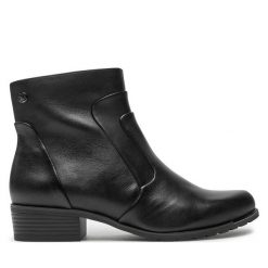 Botki Caprice. Czarne botki Caprice, bez wzorów, bez obcasa, na płaskiej podeszwie, bez zapięcia. Za 259.99 zł.