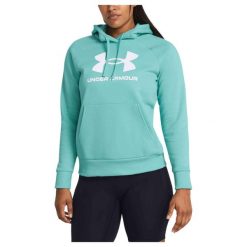 Bluza damska Under Armour Rival Fleece Big Logo Hoody. Niebieskie bluzy Under Armour, xs, bez wzorów, sportowe, bez ramiączek, bez kaptura. W wyprzedaży za 237.30 zł.
