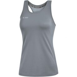 Damski tank top Jako top Run 2.0. Szare topy JAKO, bez wzorów, sportowe, bez kołnierzyka, bez ramiączek. Za 127.00 zł.