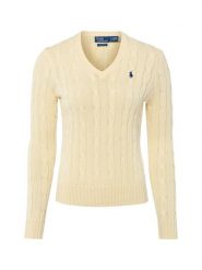 Polo Ralph Lauren Sweter damski z dzianiny Kobiety Bawełna żółty jednolity, XS. Żółte swetry Polo Ralph Lauren, xs, bez wzorów, z bawełny, bez ramiączek. Za 989.95 zł.