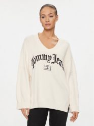 Tommy Jeans Sweter Grunge DW0DW16530 Écru Oversize. Swetry Tommy Jeans, m, bez wzorów, z bawełny, bez ramiączek. Za 649.99 zł.