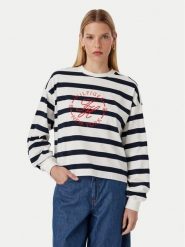 Tommy Hilfiger Bluza Th Roundal WW0WW50969 Biały Regular Fit. Białe bluzy Tommy Hilfiger, l, bez wzorów, z bawełny, bez kaptura. Za 409.99 zł.