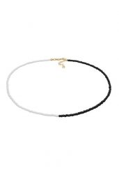 Elli Damski Choker Szklane koraliki Ying Yang w srebrze próby 925 Sterling Silver pozłacane Naszyjniki 1 ct. Szare naszyjniki Elli, z materiału, pozłacane. Za 243.99 zł.