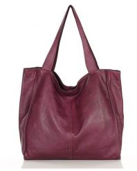 Shopperka skórzana MARCO MAZZINI bordowa v102m. Czerwone shopper bag bez wzorów, ze skóry, bez dodatków. Za 599.00 zł.