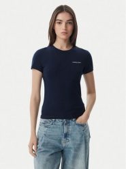 Tommy Jeans T-Shirt Ess Logo DW0DW23479 Granatowy Slim Fit. Niebieskie t-shirty Tommy Jeans, s, bez wzorów, z bawełny, bez kołnierzyka, bez ramiączek. Za 129.99 zł.