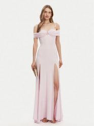 Elisabetta Franchi Sukienka wieczorowa AB-R08-51E2-V800 Różowy Regular Fit. Czerwone sukienki Elisabetta Franchi, bez wzorów, z wiskozy, wizytowe, bez kołnierzyka, bez ramiączek. Za 3,309.00 zł.