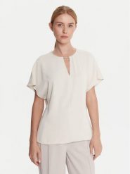 Calvin Klein Bluzka LV044C196G Écru Regular Fit. Bluzki Calvin Klein, xxl, bez wzorów, z syntetyku, bez kołnierzyka, bez ramiączek. Za 249.99 zł.