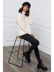 Soft Cashmere Golf w kolorze kremowym rozmiar: 38/40. Brązowe swetry Soft Cashmere, bez wzorów, z kaszmiru, klasyczne, bez ramiączek. Za 131.12 zł.