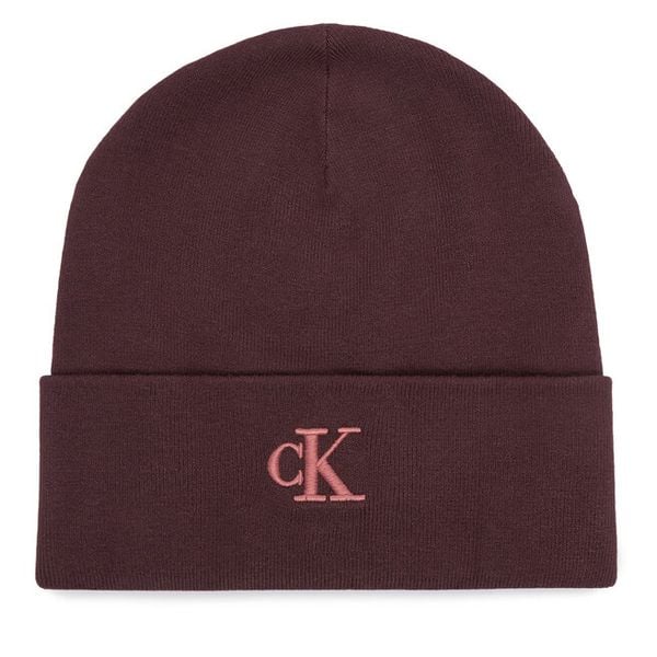 Czapka Calvin Klein. Czerwone czapki zimowe Calvin Klein, bez wzorów. Za 129.99 zł.