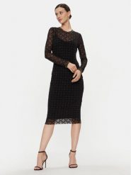 Nissa Sukienka koktajlowa RS14530 Czarny Slim Fit. Czarne sukienki Nissa, bez wzorów, z syntetyku, wizytowe, bez kołnierzyka, bez ramiączek. Za 1,219.00 zł.