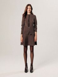 Rodier Kardigan w kolorze brązowym rozmiar: S. Brązowe swetry Rodier, s, bez wzorów, prążkowane, bez ramiączek. Za 274.99 zł.