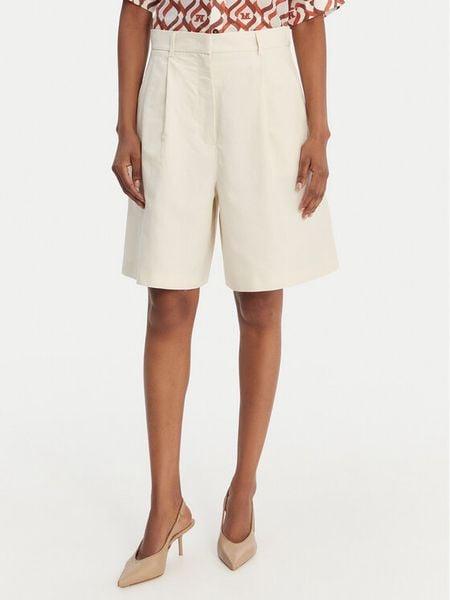 Weekend Max Mara Bermudy Ecuba 2615141022 Écru Loose Fit. Białe szorty Weekend Max Mara, bez wzorów, z bawełny. Za 869.99 zł.