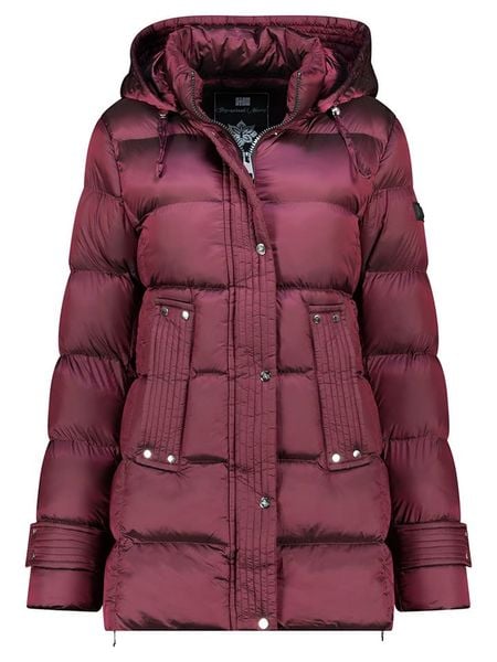 Geographical Norway Kurtka zimowa "Dolidia" w kolorze bordowym rozmiar: XL. Czerwone kurtki Geographical Norway, na zimę, xl, bez wzorów, z puchu, bez kaptura. Za 244.80 zł.