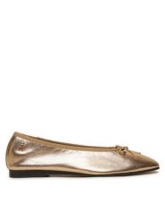 Tommy Hilfiger Baleriny Ballerina Soft Leather Metallic FW0FW08452 Złoty. Żółte baleriny Tommy Hilfiger, bez wzorów, ze skóry, bez obcasa, bez zapięcia. Za 239.99 zł.