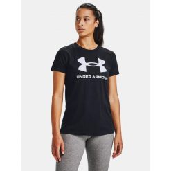 Koszulka fitness damska UNDER ARMOUR 1356305 z krótkim rękawem. Białe t-shirty sportowe Under Armour, l, bez wzorów, bez ramiączek, na fitness i siłownię. Za 69.99 zł.