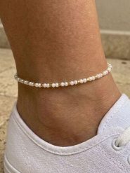 Lodie Silver Bransoletka z elementami ozdobnymi na kostkę rozmiar: onesize. Białe bransoletki Lodie Silver, metalowe. Za 25.95 zł.