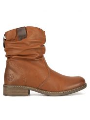Rieker Botki Z4180-22 Brązowy. Brązowe botki Rieker, bez wzorów, bez obcasa, na płaskiej podeszwie, bez zapięcia. Za 299.99 zł.