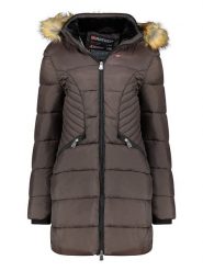 Geographical Norway Płaszcz pikowany w kolorze brązowym rozmiar: S. Brązowe płaszcze Geographical Norway, s, bez wzorów, bez kaptura. Za 206.91 zł.