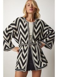 Happiness Istanbul Kardigan w kolorze czarnym rozmiar: onesize. Czarne swetry Happiness Istanbul, bez wzorów, z tkaniny, bez ramiączek. Za 104.99 zł.