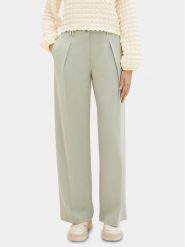 Tom Tailor Spodnie materiałowe 1040686 Zielony Wide Leg. Zielone spodnie materiałowe Tom Tailor, bez wzorów, z materiału. Za 189.99 zł.