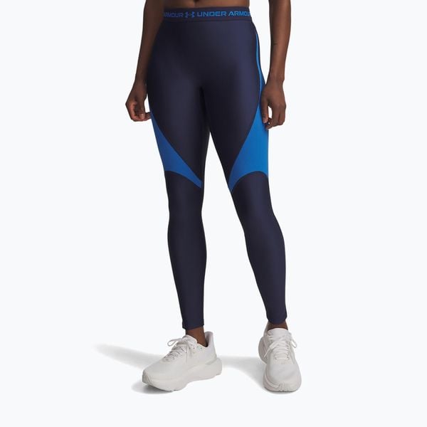Legginsy Under Armour HeatGear Rib. Niebieskie legginsy Under Armour, bez wzorów, sportowe. Za 199.99 zł.