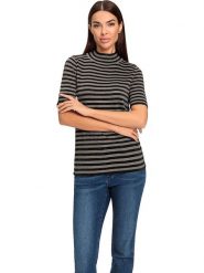 Heine Sweter w kolorze czarno-szarobrązowym rozmiar: 44. Czarne swetry Heine, bez wzorów, bez ramiączek. Za 52.55 zł.