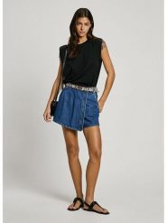 Pepe Jeans Szorty dżinsowe w kolorze niebieskim rozmiar: W26. Niebieskie szorty Pepe Jeans, z aplikacjami, z jeansu, klasyczne. Za 122.96 zł.