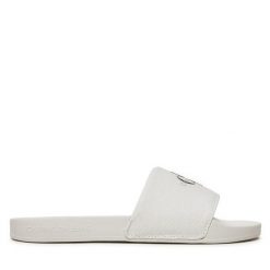 Klapki Calvin Klein Jeans. Białe klapki Calvin Klein Jeans, bez wzorów, z jeansu, bez obcasa, bez zapięcia. Za 179.99 zł.