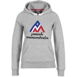 Damska bluza molleteon Peak Mountain Adriver. Szare bluzy Peak Mountain, na zimę, bez wzorów, sportowe, bez ramiączek, bez kaptura. W wyprzedaży za 167.50 zł.