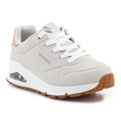 Buty Sportowe Skechers Uno Gen1 Shimmer Away 310545L-NAT beżowe beżowy. Brązowe buty treningowe bez wzorów, z gumy, bez zapięcia, trekkingowe. Za 394.65 zł.