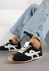 Czarne Sneakersy Ozdobione Geometrycznym Motywem Ardetia. Czarne buty sportowe lifestyle Born2be, bez wzorów, z jeansu, klasyczne, bez zapięcia. Za 89.99 zł.