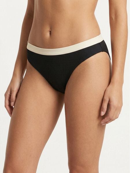 Seafolly Dół od bikini Band Wave 40368-305 Czarny. Czarne bikini Seafolly, bez wzorów, z syntetyku. Za 205.99 zł.