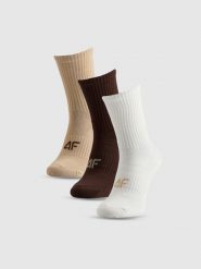 4F Skarpetki długie (3-pack) damskie - multikolor 35-38. Skarpetki 4f, bez wzorów, z bawełny. Za 59.99 zł.