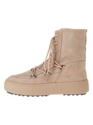 Moon Boot Skórzane botki zimowe "Mtrack Lace" w kolorze beżowym rozmiar: 40. Brązowe botki Moon Boot, bez wzorów, bez obcasa, bez zapięcia. Za 477.49 zł.