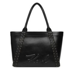 Torebka KARL LAGERFELD. Czarne shopper bag KARL LAGERFELD, bez wzorów, bez dodatków. Za 1,099.00 zł.