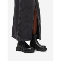 Sztyblety G-Star. Czarne botki G-Star, bez wzorów, retro, bez obcasa, na płaskiej podeszwie, bez zapięcia. Za 479.99 zł.