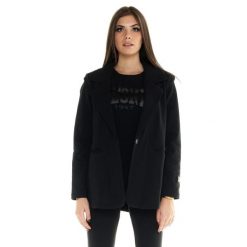 Bluza z kieszeń na co dzień na siłownię. Czarne bluzy LEONE 1947 APPAREL, bez wzorów, z bawełny, sportowe, bez ramiączek, bez kaptura. Za 168.36 zł.