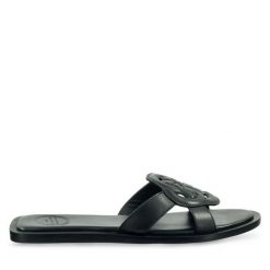 Klapki Gant. Czarne klapki Gant, bez wzorów, bez obcasa, bez zapięcia. Za 279.99 zł.