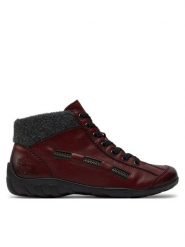 Rieker Botki L6543-35 Bordowy. Czerwone botki Rieker, bez wzorów, ze skóry, bez obcasa, na płaskiej podeszwie, bez zapięcia. Za 179.99 zł.