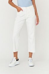 7 FOR ALL MANKIND Białe jeansy damskie THE MODERN STRAIGHT Milk. Białe jeansy 7 for all mankind, bez wzorów, z bawełny. W wyprzedaży za 429.99 zł.