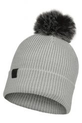 Czapka zimowa damska Buff Knitted Hat. Szare czapki zimowe Buff, bez wzorów, z dzianiny. Za 174.35 zł.