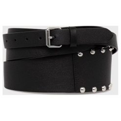 AllSaints pasek skórzany damski kolor czarny. Czarne paski AllSaints, bez wzorów. W wyprzedaży za 399.99 zł.