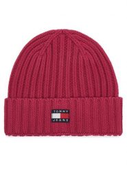 Tommy Hilfiger Czapka Heritage AW0AW18979 Różowy ciemny. Czerwone czapki zimowe Tommy Hilfiger, bez wzorów, z bawełny. Za 149.99 zł.