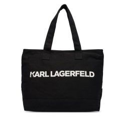 Torebka KARL LAGERFELD. Czarne shopper bag KARL LAGERFELD, bez wzorów, bez dodatków. Za 389.99 zł.