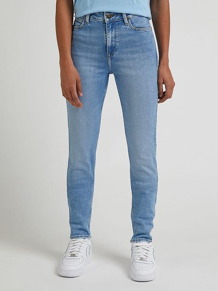 Lee Dżinsy - Skinny fit - w kolorze niebieskim rozmiar: W28/L33. Niebieskie jeansy Lee, l, z aplikacjami, klasyczne, z podwyższonym stanem. Za 113.90 zł.