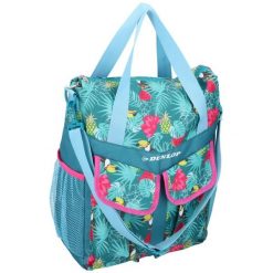 Sakwa torba rowerowa Dunlop 20L na bagażnik w kwiaty. Czerwone shopper bag Dunlop, bez wzorów, sportowe, bez dodatków. Za 152.90 zł.