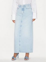 Guess Spódnica jeansowa Wenona W4GD53 D5B66 Błękitny Regular Fit. Niebieskie spódnice Guess, z aplikacjami, z jeansu. Za 549.99 zł.